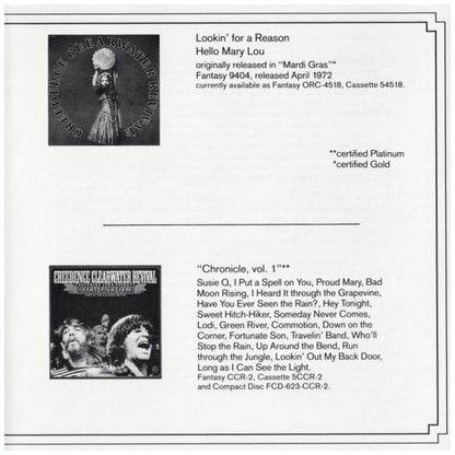 CREEDENCE CLEARWATER REVIVAL - CHRONICLE: 20 GREATEST HITS VOL. 2" | CD