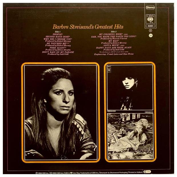 BARBRA STRAISAND - GREATEST HITS | VINILO USADO