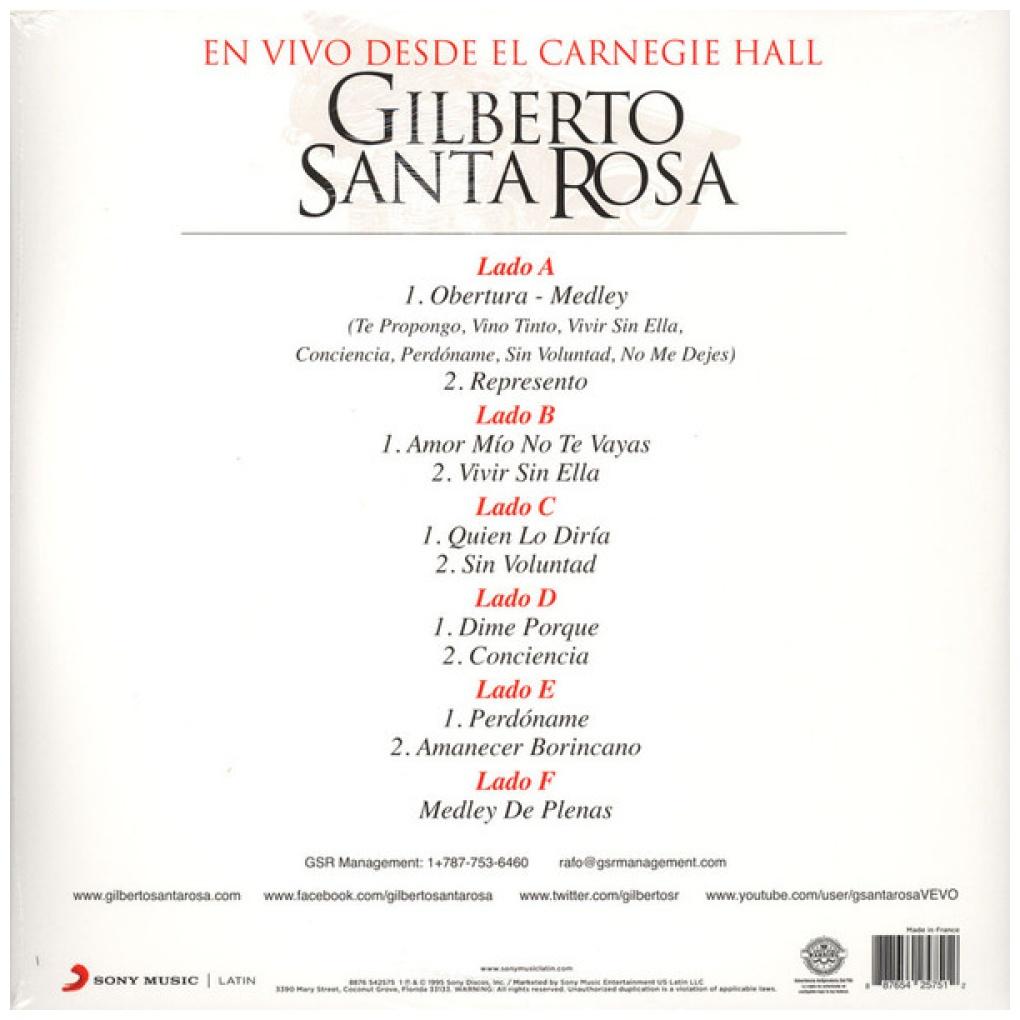 GILBERTO SANTA ROSA - EN VIVO DESDE EL CARNEGIE HALL (3LP) (150GRS/GATEFOLD) | VINILO