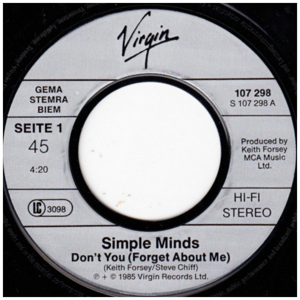 SIMPLE MINDS - DON'T YOU (FORGET ABOUT ME) | 7" SINGLE USADO