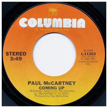 PAUL MCCARTNEY - COMING UP | 7" SINGLE USADO
