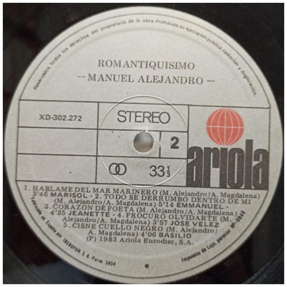 MANUEL ALEJANDRO - ROMANTIQUÍSIMO: 22 GRANDES EXITOS (2LP) | VINILO USADO