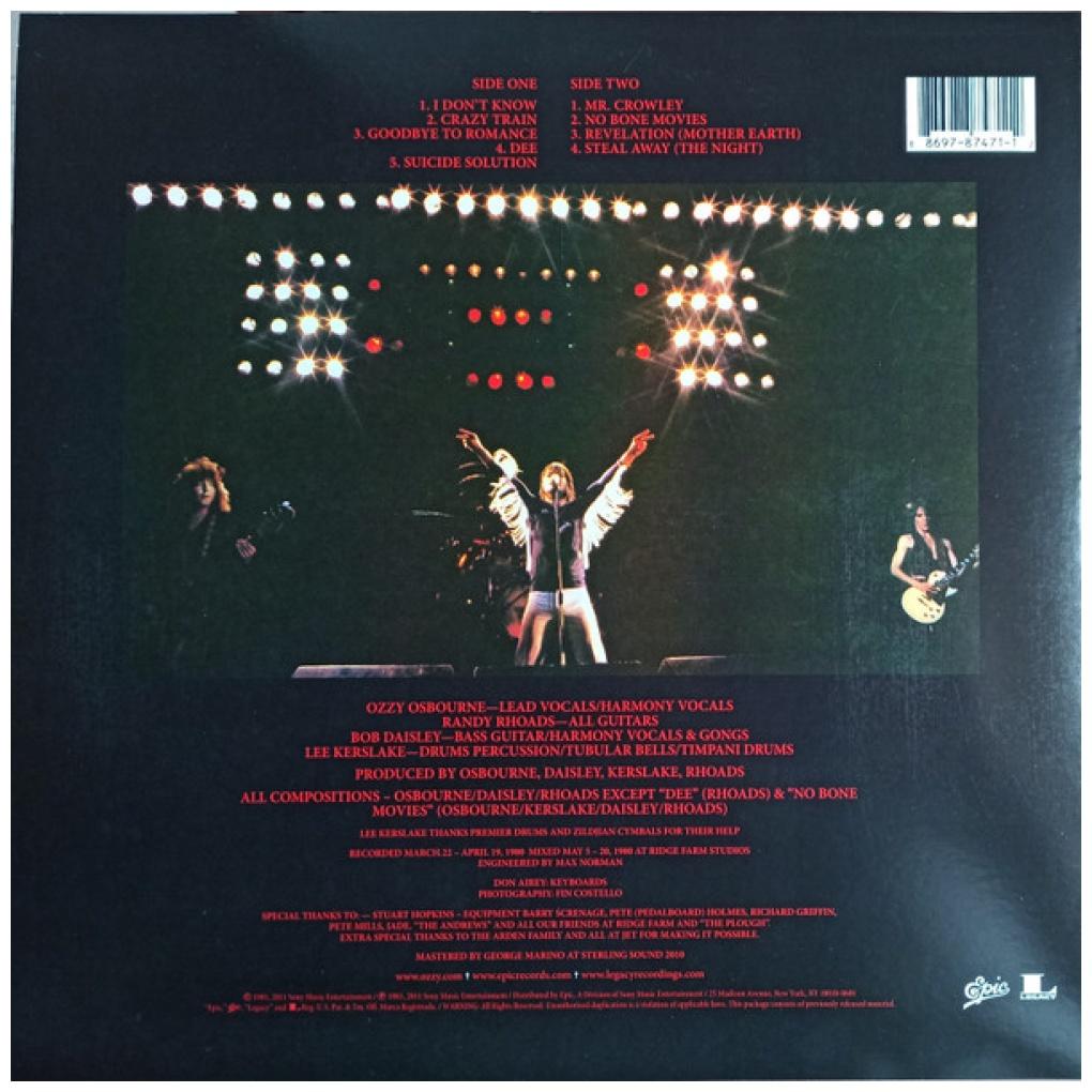 OZZY OSBOURNE - BLIZZARD OF OZZ (PICTURE DISC) | VINILO