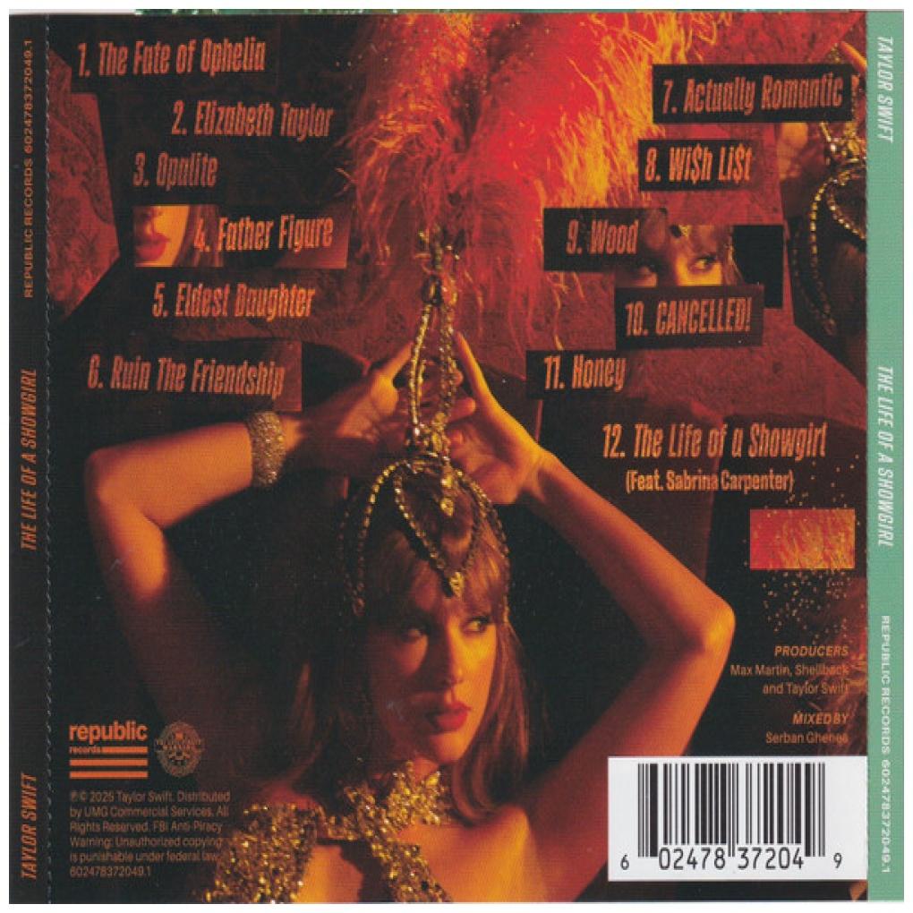 TAYLOR SWIFT - LIFE OF A SHOWGIRL (SWEAT & VANILLA PERFUME W/ POSTER) | CD