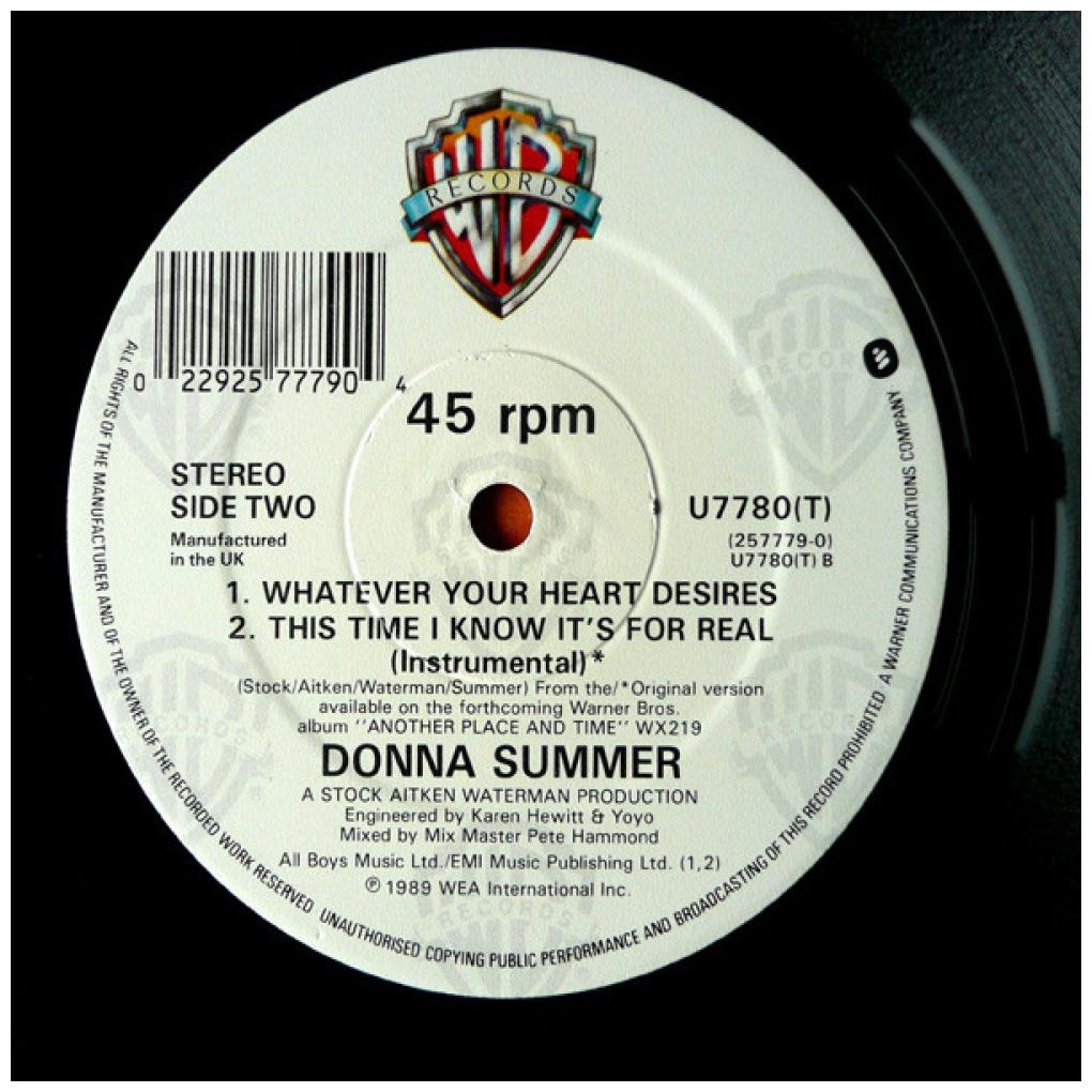 DONNA SUMMER - THIS TIME I KNOW IT'S FOR REAL (UK) | 12" MAXI SINGLE VINILO USADO
