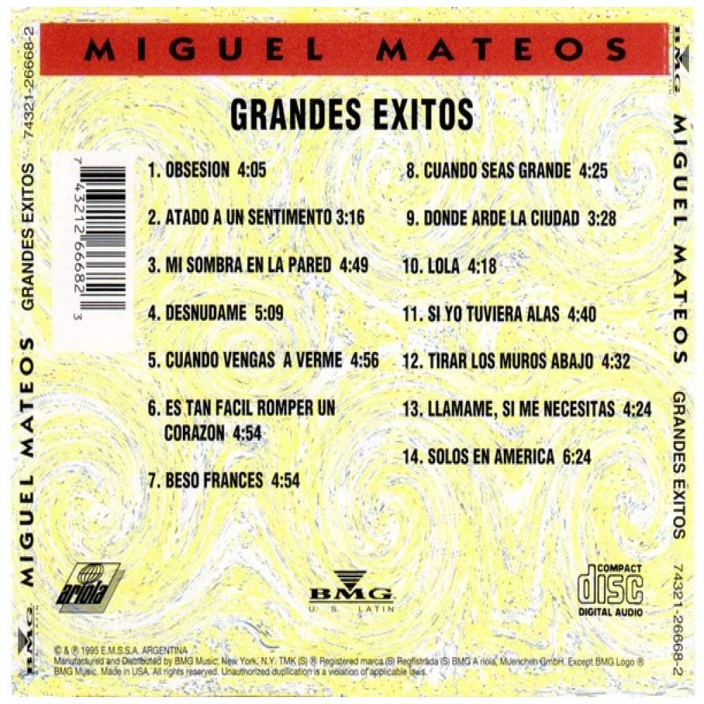 MIGUEL MATEOS - GRANDES EXITOS | CD