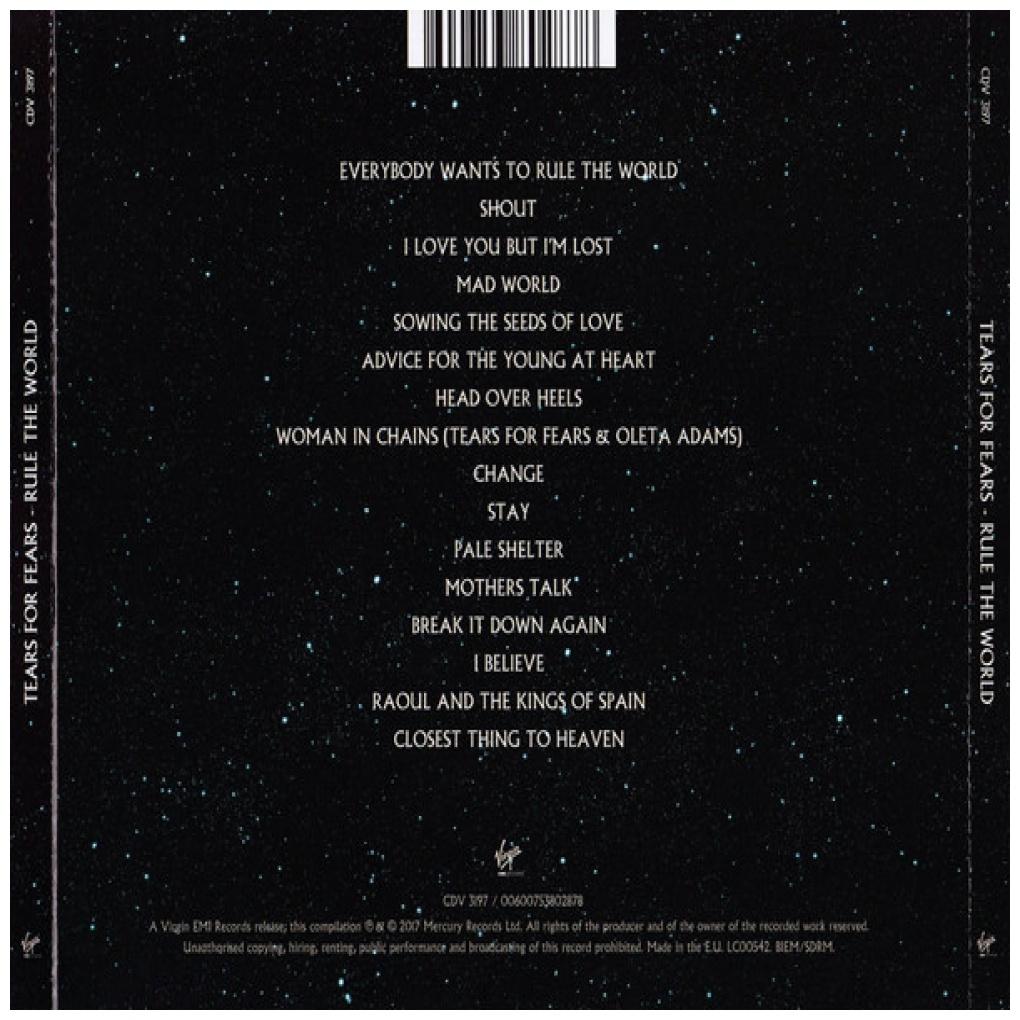 TEARS FOR FEARS  - RULE THE WORLD: THE GREATEST HITS | CD