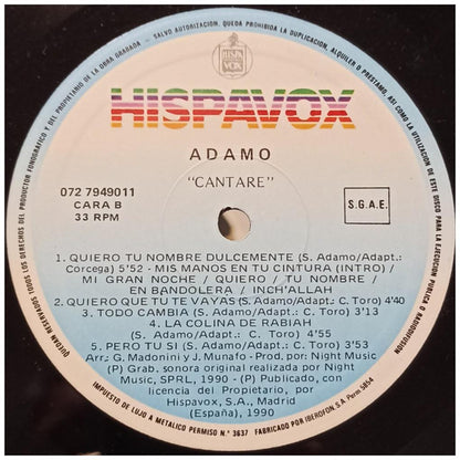 ADAMO - CANTARÉ: GRANDES EXITOS | VINILO USADO