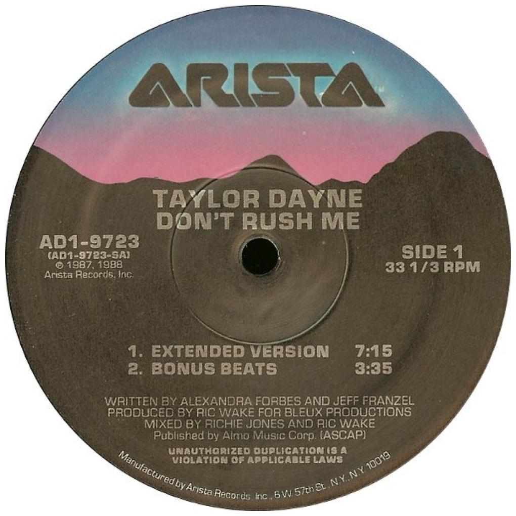 TAYLOR DAYNE - DON'T RUSH ME | 12'' MAXI SINGLE USADO