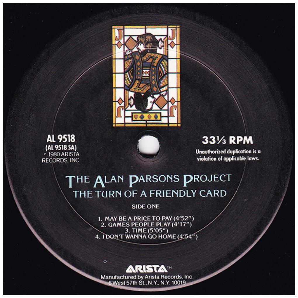 ALAN PARSONS PROJECT - THE TURN OF A FRIENDLY CARD | VINILO USADO