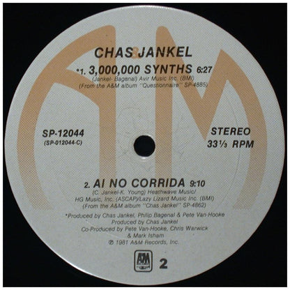 CHAS JANKEL - GLAD TO KNOW YOU | 12" MAXI SINGLE VINILO USADO