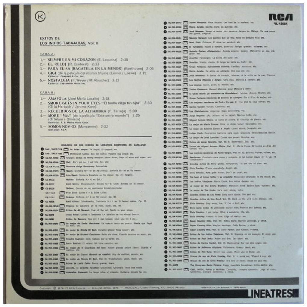 LOS INDIOS TABAJARAS - LOS EXITOS DE LOS INDIOS TABAJARAS VOL. II | VINILO USADO