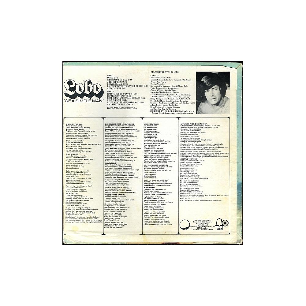 LOBO - OF A SIMPLE MAN  | VINILO USADO