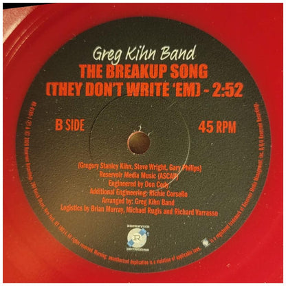 GREG KIHN BAND - JEOPARDY/THE BREAKUP SONG (7" SINGLE) (BROKEN-HEART-SHAPED RED VINYL) | VINILO