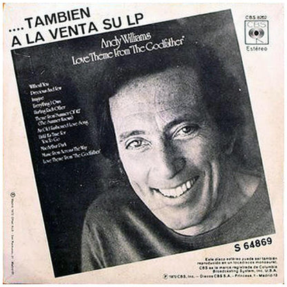ANDY WILLIAMS - TEMA DE AMOR DE LA PELÍCULA "EL PADRINO" (AMOR HÁBLAME DULCEMENTE) | 7" SINGLE USADO