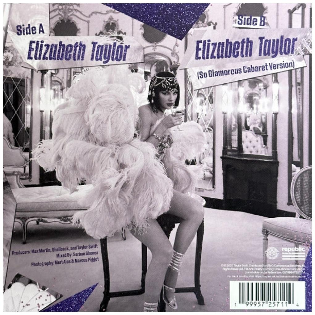 TAYLOR SWIFT - ELIZABETH TAYLOR (7" SINGLE) (RSD EXCLUSIVE) (VIOLET GLITTER VINYL) | VINILO