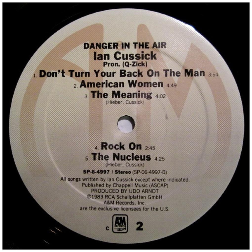 IAN CUSSICK - DANGER IN THE AIR (PROMO COPY) | VINILO USADO