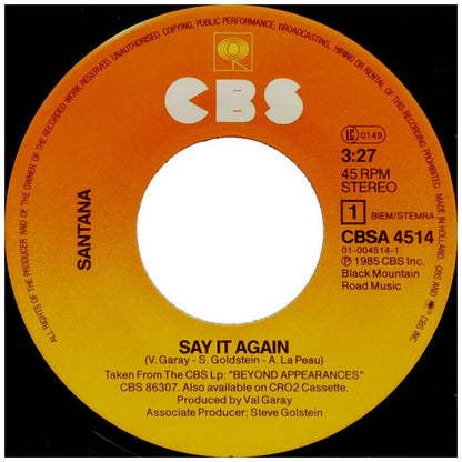 SANTANA - SAY IT AGAIN | 7" SINGLE USADO