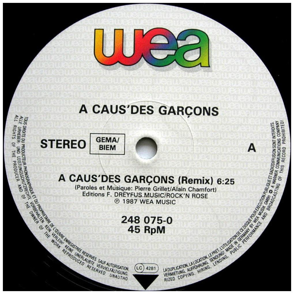 A CAUS' DES GARÇONS - A CAUS' DES GARÇONS | 12'' MAXI SINGLE USADO