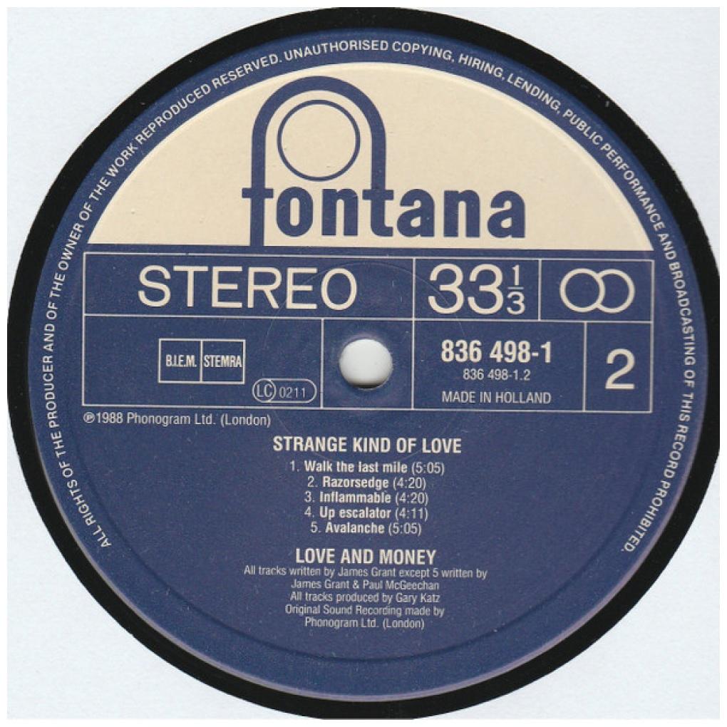 LOVE AND MONEY - STRANGE KING OF LOVE | VINILO USADO