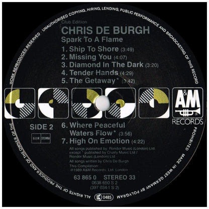 CHRIS DE BURGH - SPARK TO A FLAME: THE VERY BEST | VINILO USADO