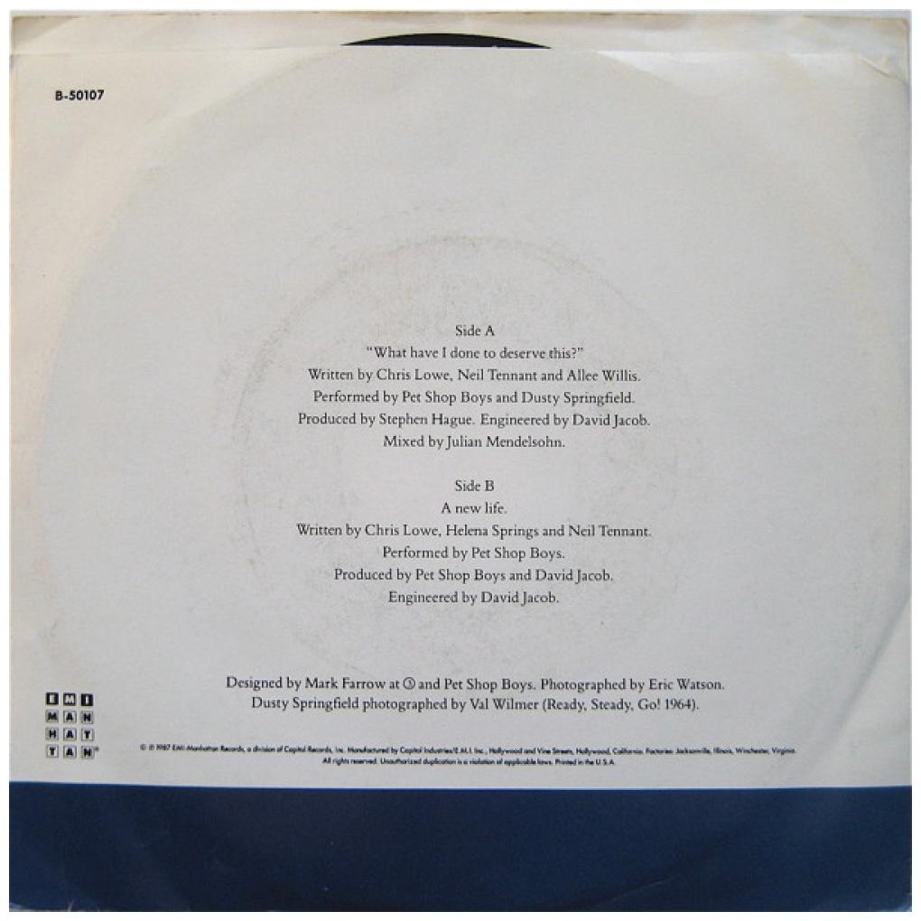 PET SHOP BOYS - WHAT HAVE I DONE TO DESERVE THIS | 7" SINGLE USADO