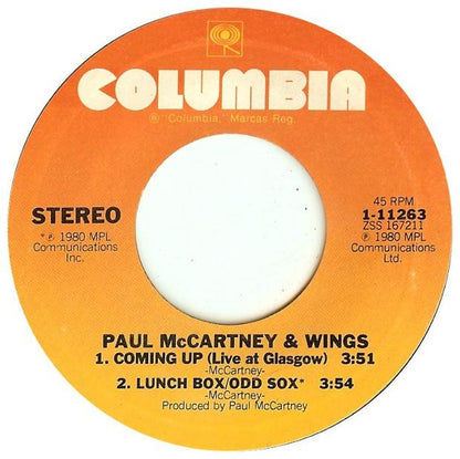 PAUL MCCARTNEY - COMING UP | 7" SINGLE USADO