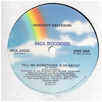 INDECENT OBSESSION - TELL ME SOMETHING (PROMO COPY) | 12'' MAXI SINGLE USADO