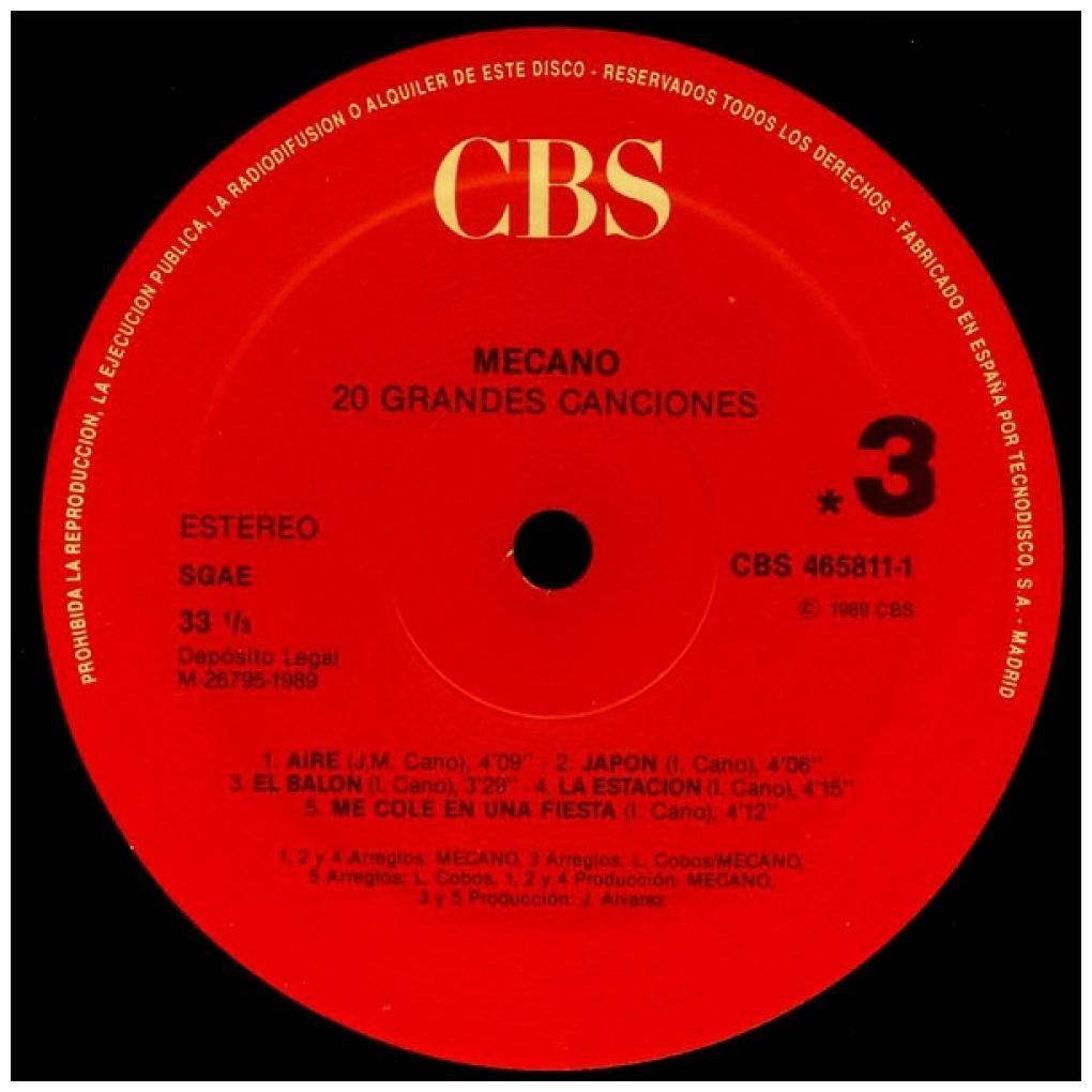 MECANO - 20 GRANDES CANCIONES (2LP) | VINILO USADO