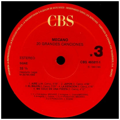 MECANO - 20 GRANDES CANCIONES (2LP) | VINILO USADO