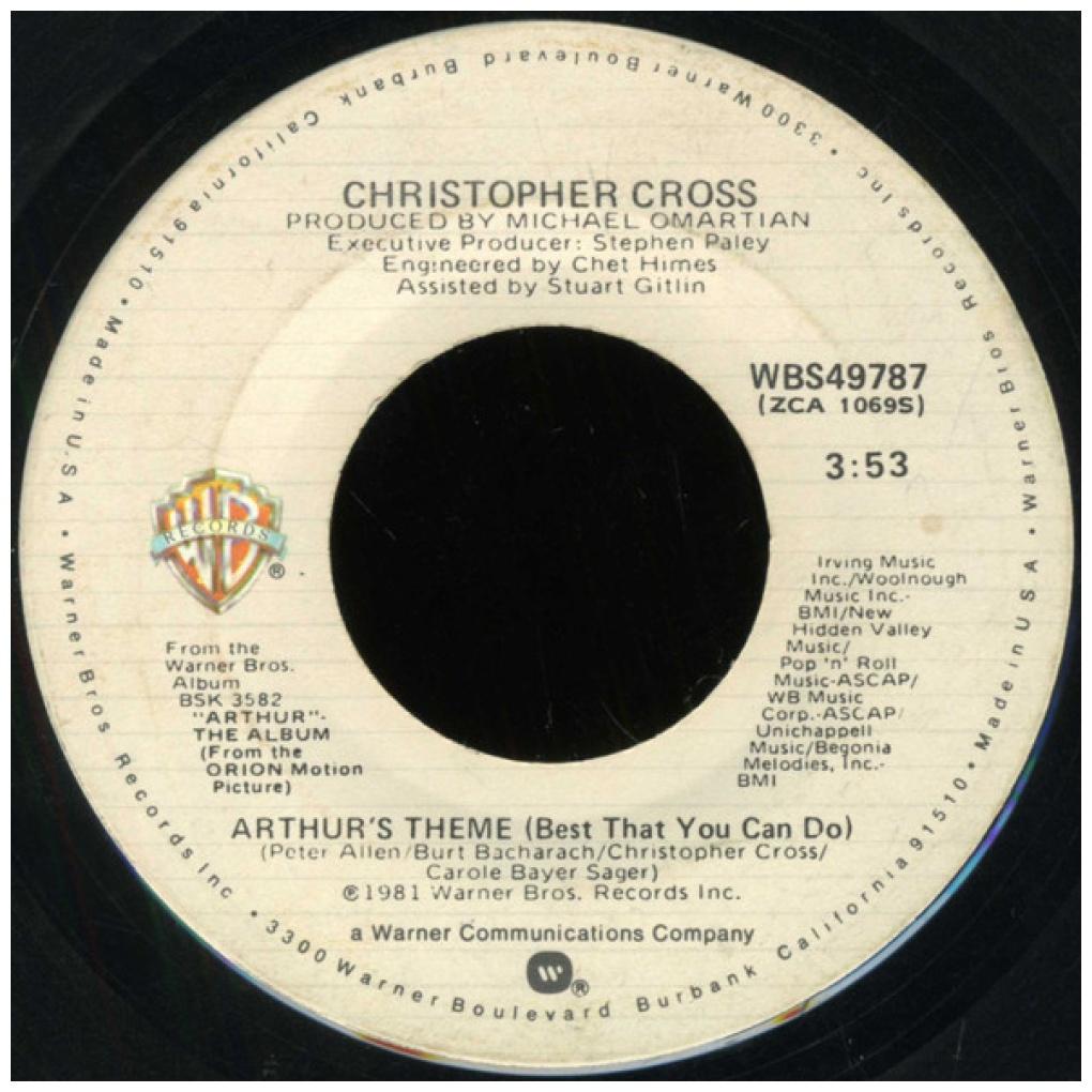 CHRISTOPHER CROSS - ARTHUR'S THEME  | 7" SINGLE USADO