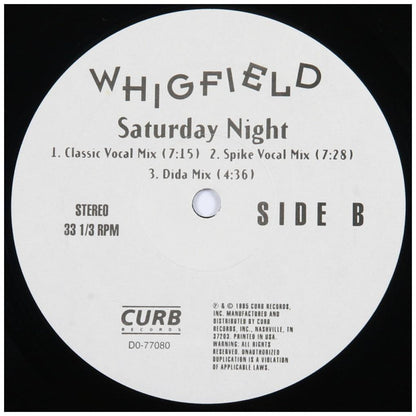 WHIGFIELD - SATURDAY NIGHT | 12'' MAXI SINGLE USADO