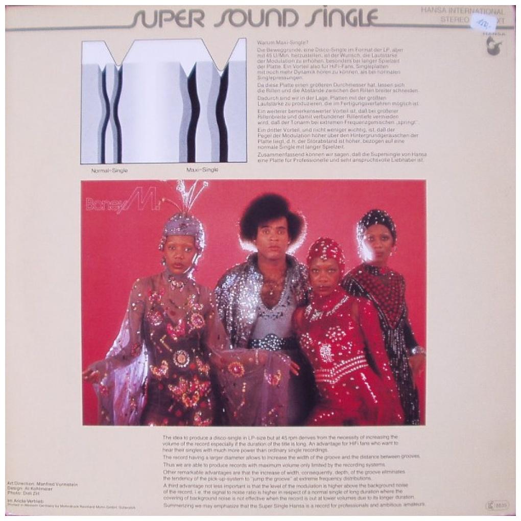 BONEY M. - RASPUTIN | 12" MAXI SINGLE VINILO USADO