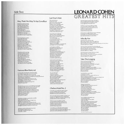 LEONARD COHEN - GREATEST HITS | VINILO