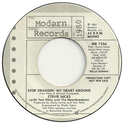 STEVIE NICKS - STOP DRAGGIN  MY HEART AROUND | 7" SINGLE VINILO USADO