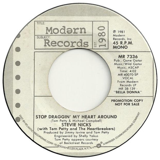 STEVIE NICKS - STOP DRAGGIN  MY HEART AROUND | 7" SINGLE VINILO USADO
