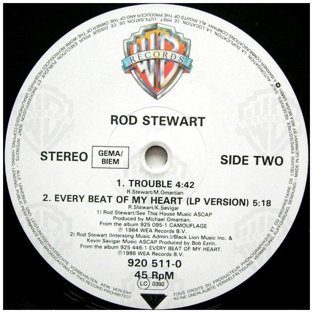 ROD STEWART - EVERY BEAT OF MY HEART | VINILO USADO