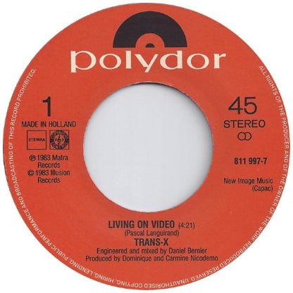 TRANS-X - LIVING ON VIDEO | 7" SINGLE USADO