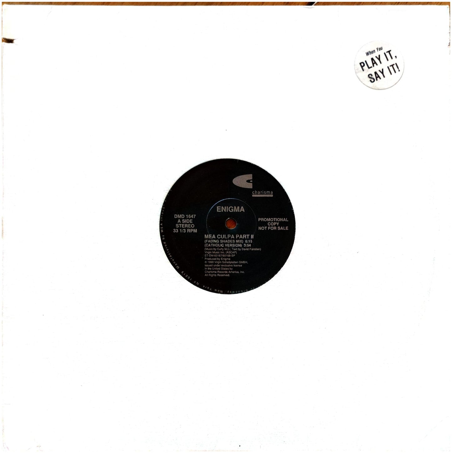 ENIGMA - MEA CULPA PART II | 12" MAXI SINGLE USADO