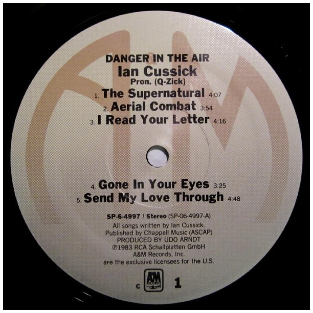 IAN CUSSICK - DANGER IN THE AIR (PROMO COPY) | VINILO USADO