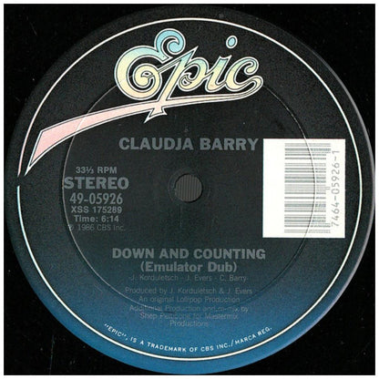 CLAUDJA BARRY - DOWN AND COUNTING | 12" MAXI SINGLE VINILO USADO