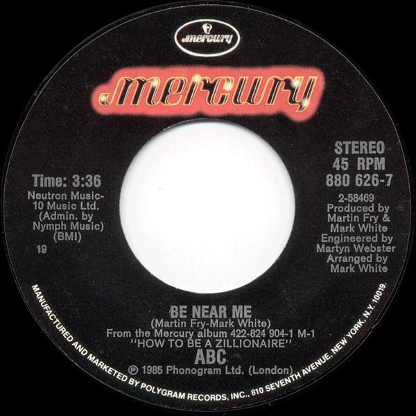 ABC - BE NEAR ME | 7" SINGLE VINILO USADO