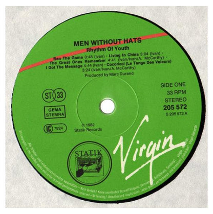 MEN WITHOUT HATS - RHYTHM OF YOUTH  | VINILO USADO