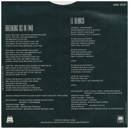 JOE JACKSON - BREAKING US IN TWO | 7" SINGLE USADO