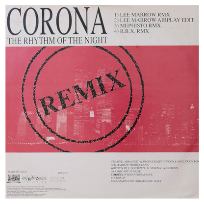 CORONA  - THE RHYTHM OF THE NIGHT - REMIX | 12" MAXI SINGLE USADO