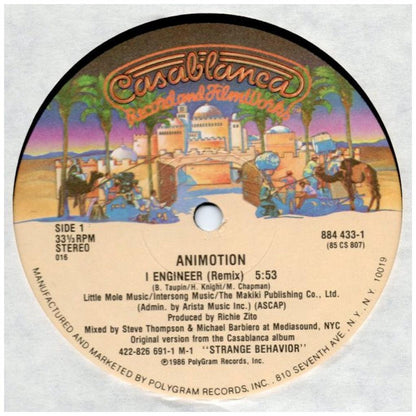 ANIMOTION - I ENGINEER (PROMO COPY) | 12'' MAXI SINGLE USADO