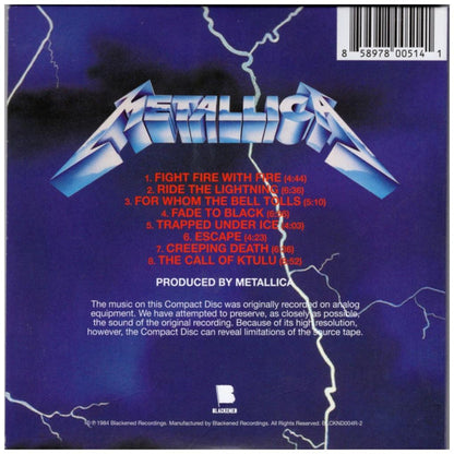 METALLICA - RIDE THE LIGHTNING | CD