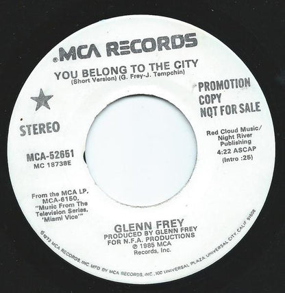 GLEN FREY - YOU BELONG TO THE CITY | 7" SINGLE VINILO USADO
