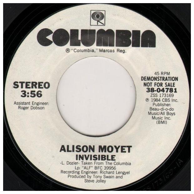 ALISON MOYET - INVISIBLE | 7" SINGLE VINILO USADO