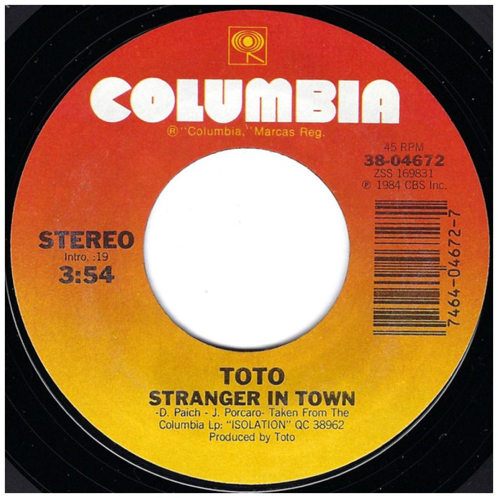 TOTO - STRANGER IN TOWN | 7" SINGLE USADO